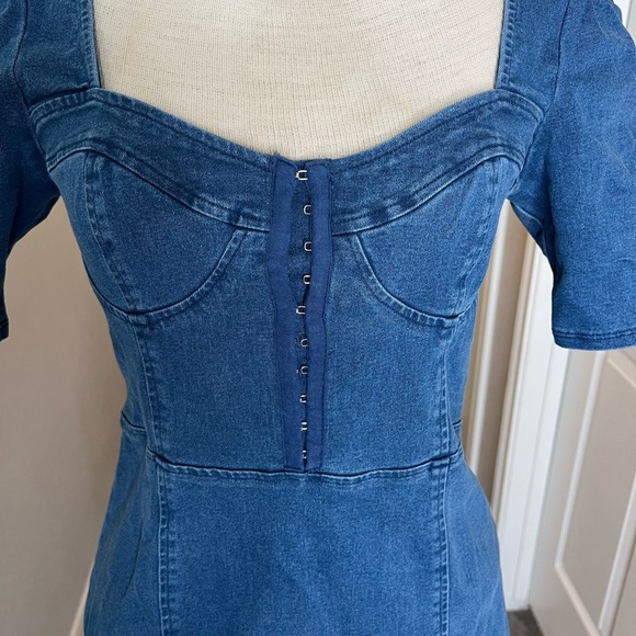 Kittenish Capri Corset Denim Jean Dress Medium - Picture 10 of 13